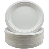 Los mejores  - Súper Rígido Bagazo Platos Biodegradable y Desechable - Ecológico No Plástico Alternativa - Redondo Platos Fiesta…